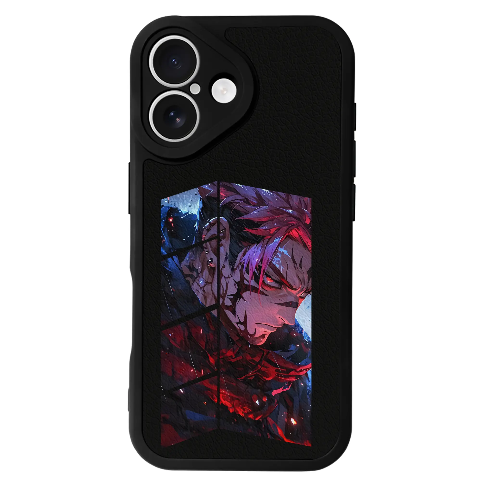 呪術廻戦 グッズ,両面宿儺 - IPhone 16シリーズ対応 ・ シリコンスマホケース ・ レザー調 ・ 高精度フィット ・ 耐衝撃 ・ ワイヤレス充電対応 ・ 精密カット